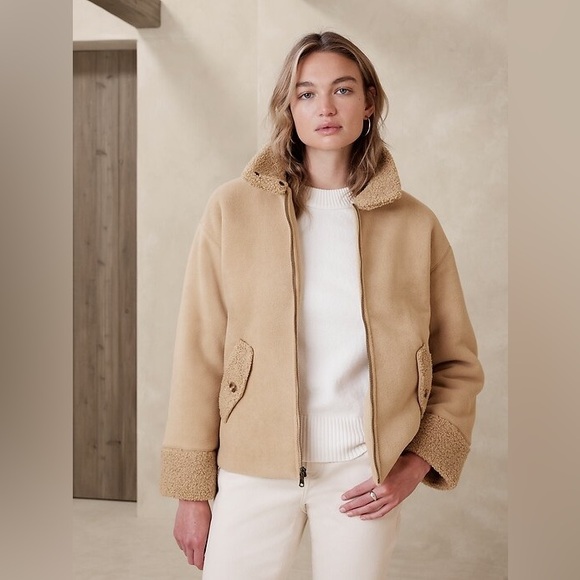 Banana Republic SHERPA BOMBER JACKET - Picture 1 of 8